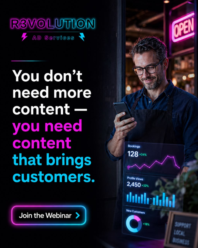 R3VOLUTION Ad Services - Content & Customer Acquisition Ad Graphic