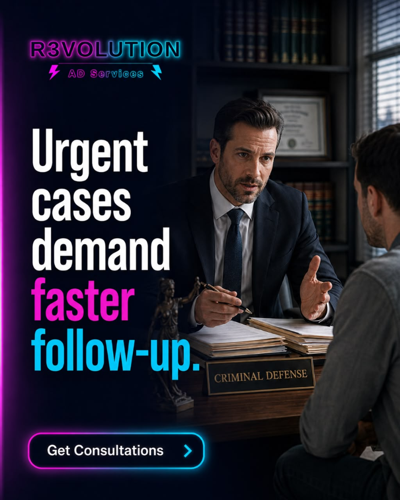 R3VOLUTION Ad Services - Criminal Defense Consultations Graphic